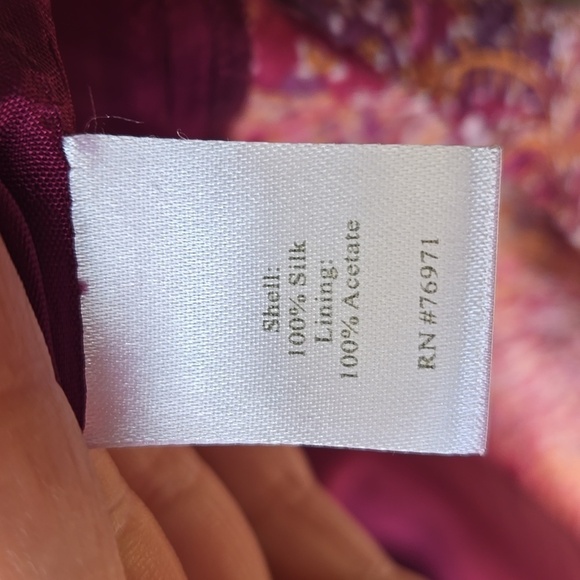 Garnet Hill 100% Silk Paisley Midi Dress - Picture 7 of 8